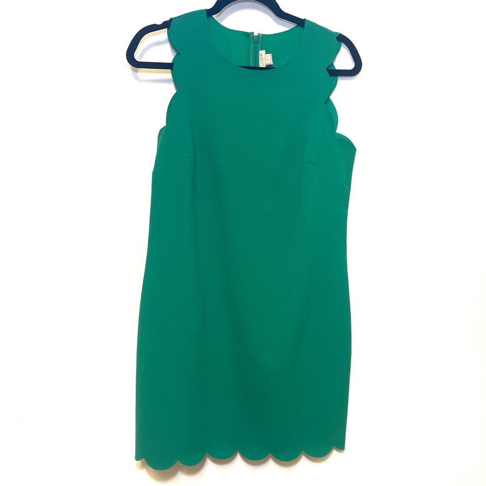 Never Worn J.Crew Factory Scalloped Sheath Dress -  Kelly Green Business Casual